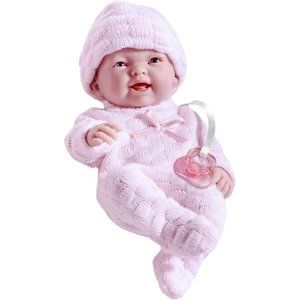 9.5" Girl Pink Vinyl Mini Anatomically Correct Real Knit Outfit Baby Doll